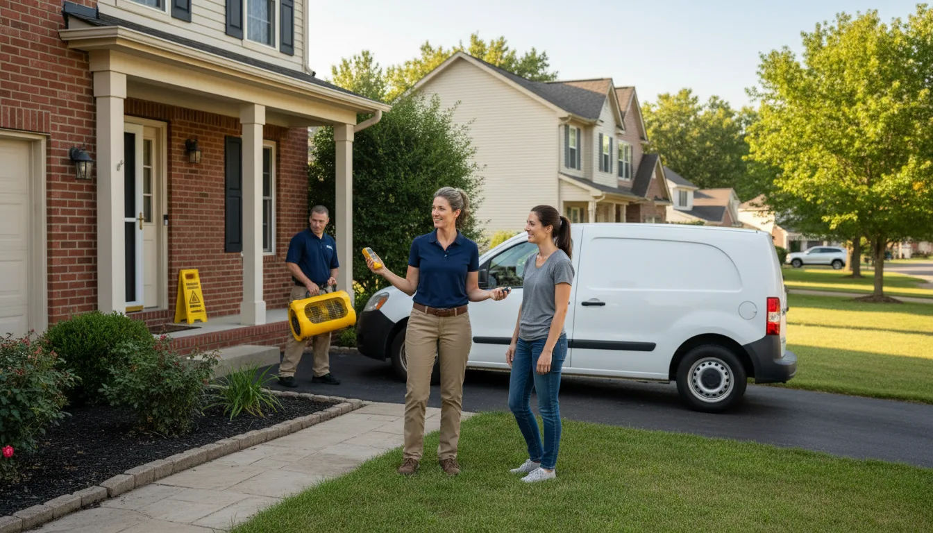 Residential water damage restoration in Concord, IL